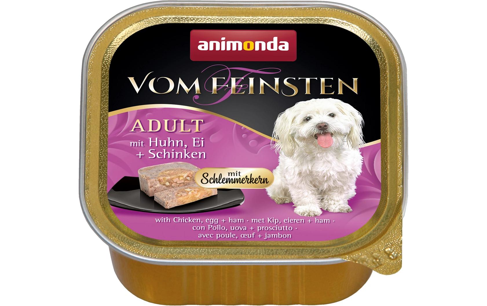 Nassfutter V.Feinsten Schlemmerkern Huhn/Schinken 22 x 150gNassfutter für erwachsene Hunde