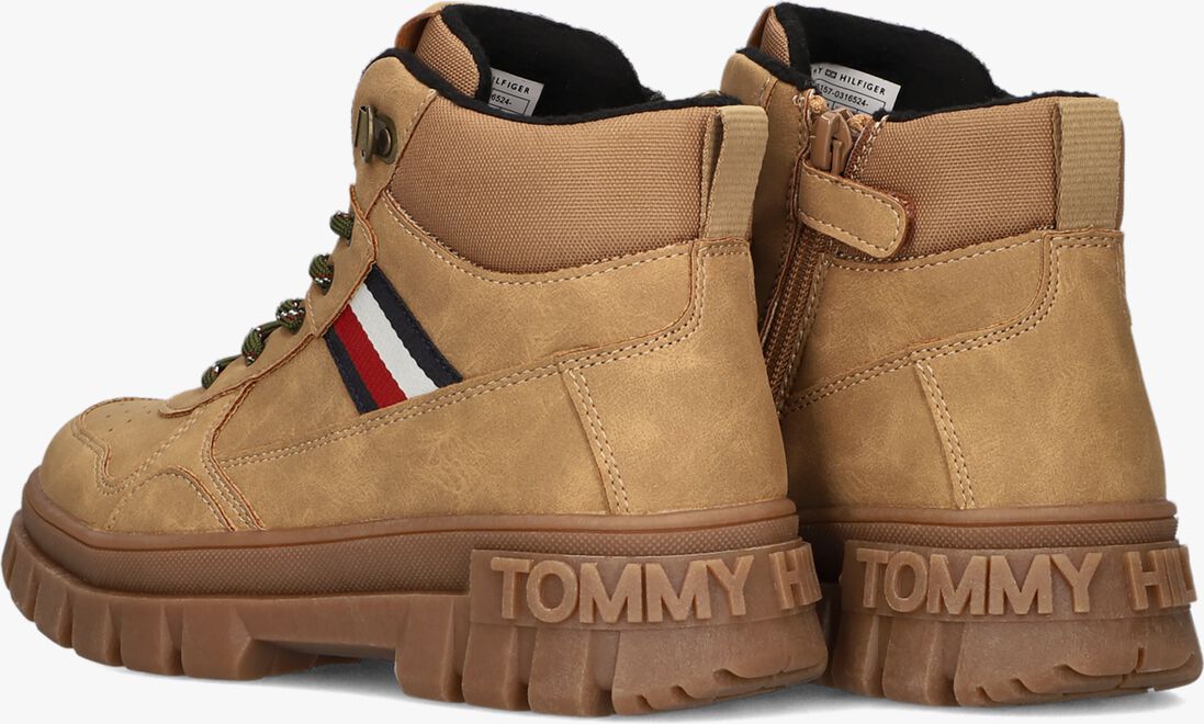 TOMMY HILFIGER camel tommy hilfiger enkelboots stripes lace-up bootie