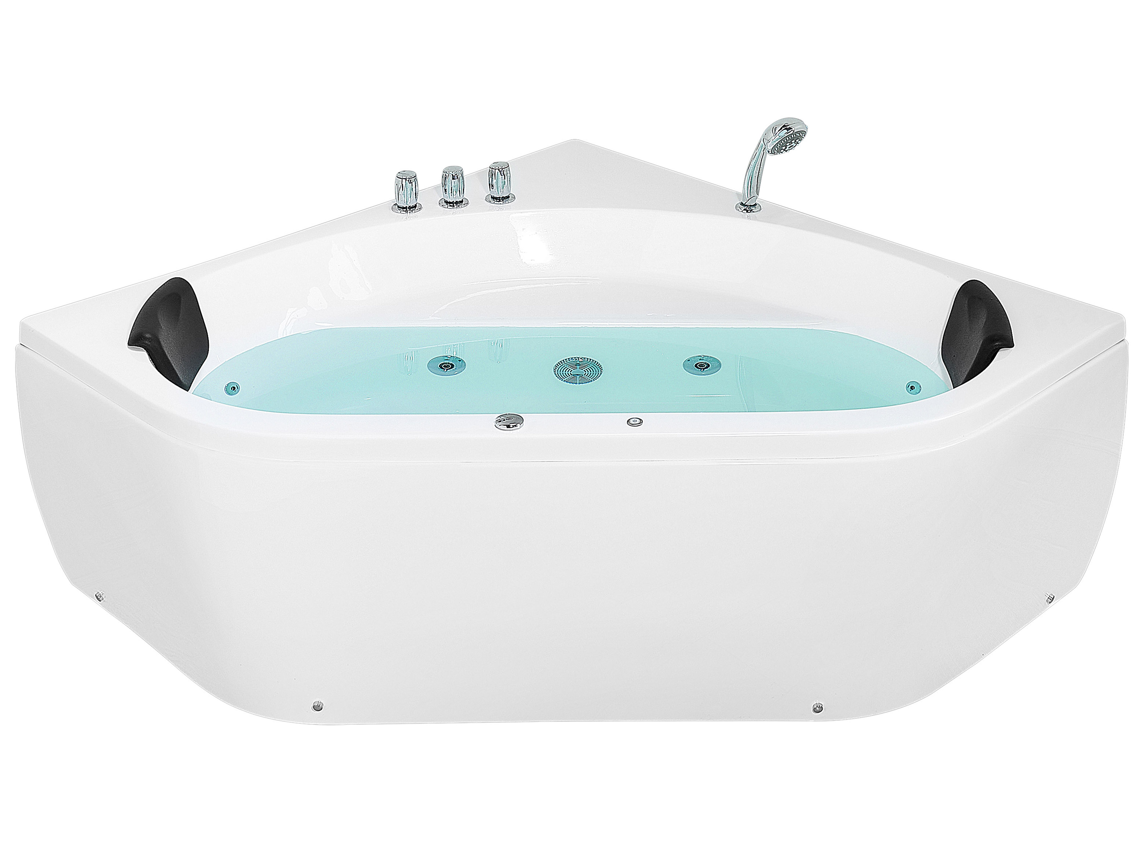 Hoek bubbelbad met LED MEVES 140 x 140 cm Wit
