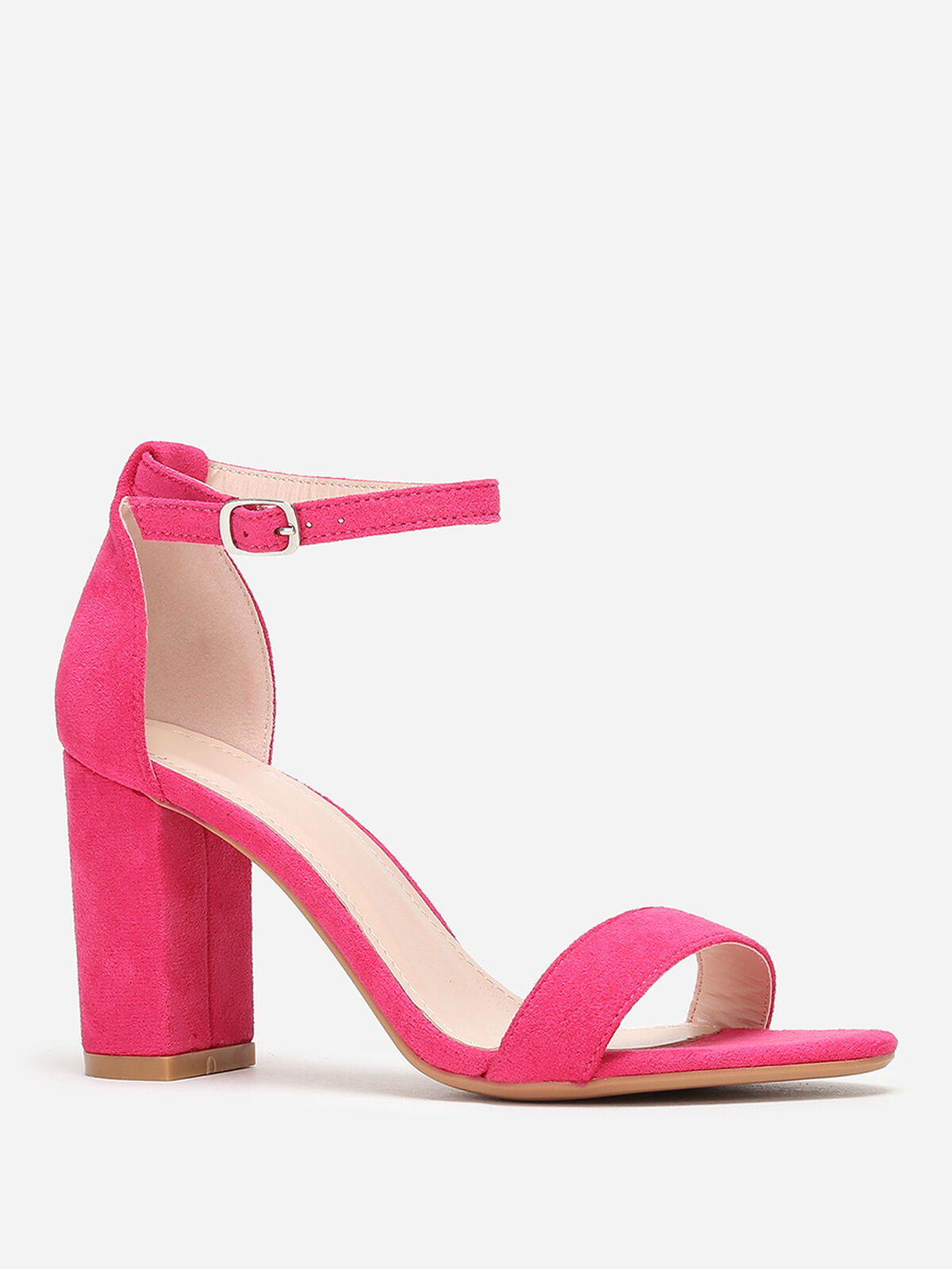 Sandales à brides et talon carré- Fuchsia