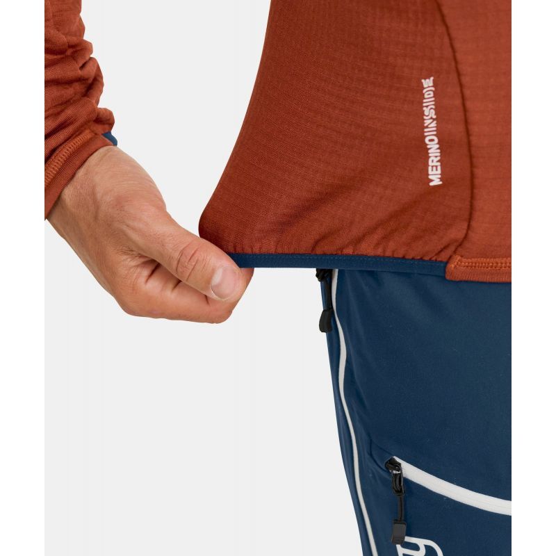Fleece Grid Jacket - Polaire en laine mérinos homme