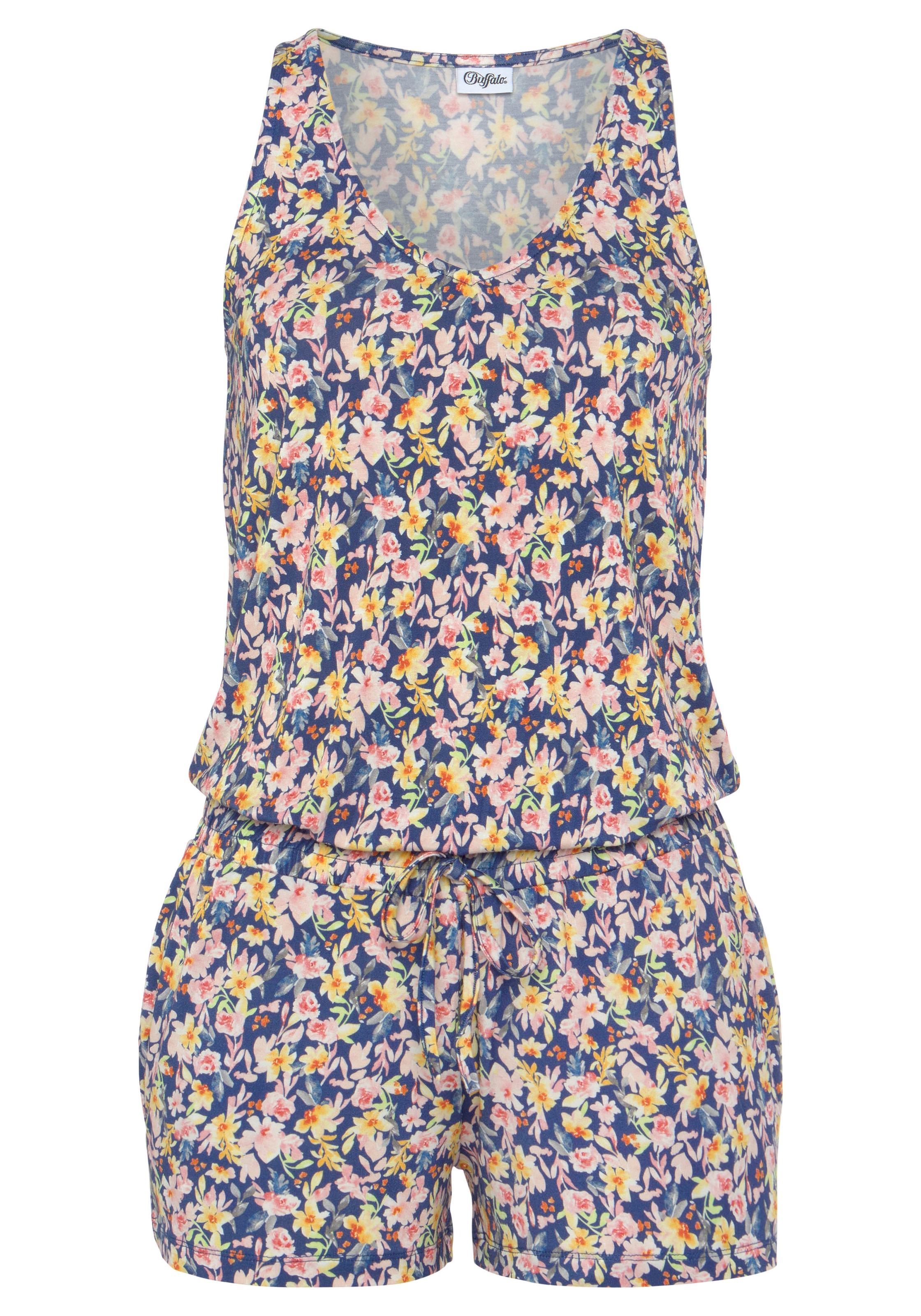 Buffalo Kurzoverall , mit Blumendruck, sommerlicher Jumpsuit, Strandmode