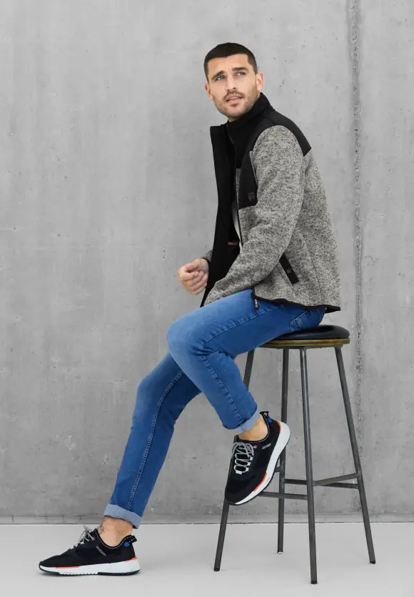 Outdoor Strickjacke - stone grey melange