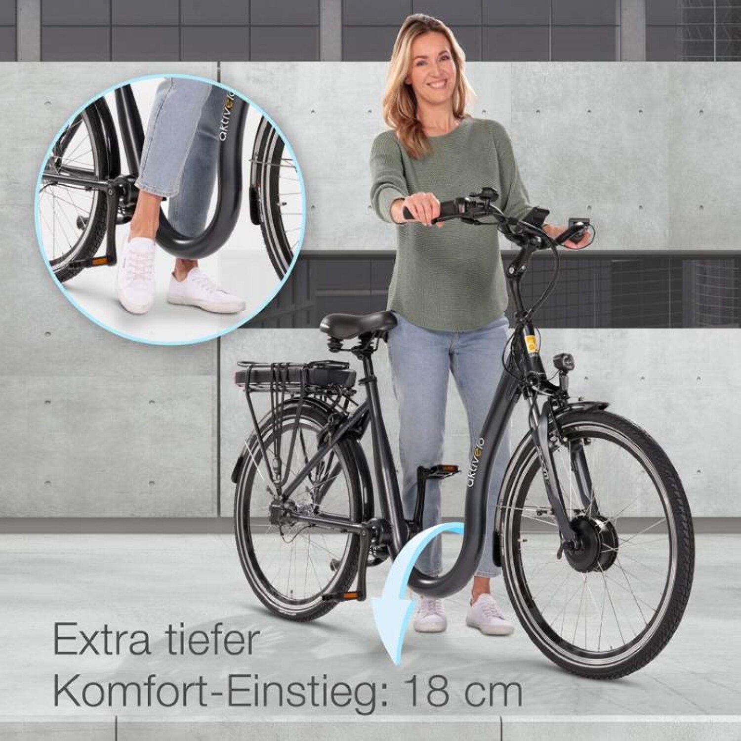 aktivelo Alu-Elektro Tiefeinsteiger-Rad Kardan, 26 Zoll
