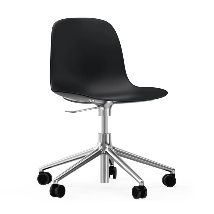 Normann Copenhagen - Form Bürodrehstuhl, Gestell Aluminium / weiss