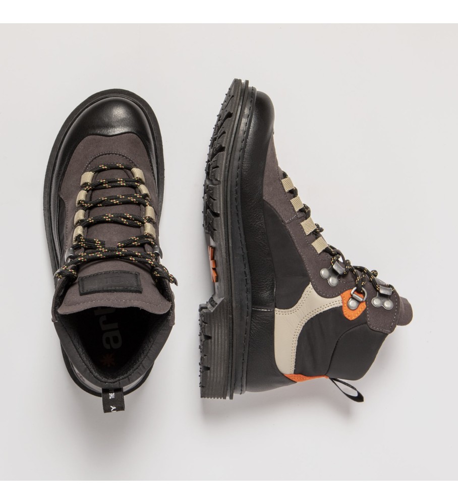 Botas de tornozelo Art em couro preto
