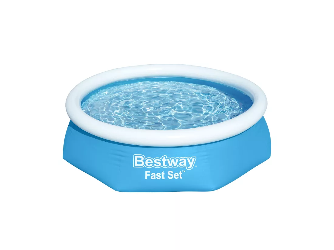 Piscine Gonflable pour Enfants Bestway Fast Set Ø244x61 cm Épurateur à Cartouche 1.249 l/h Bleu