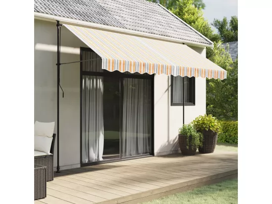 Tissu de remplacement de cantonnière d’auvent multicolore 3,5 m