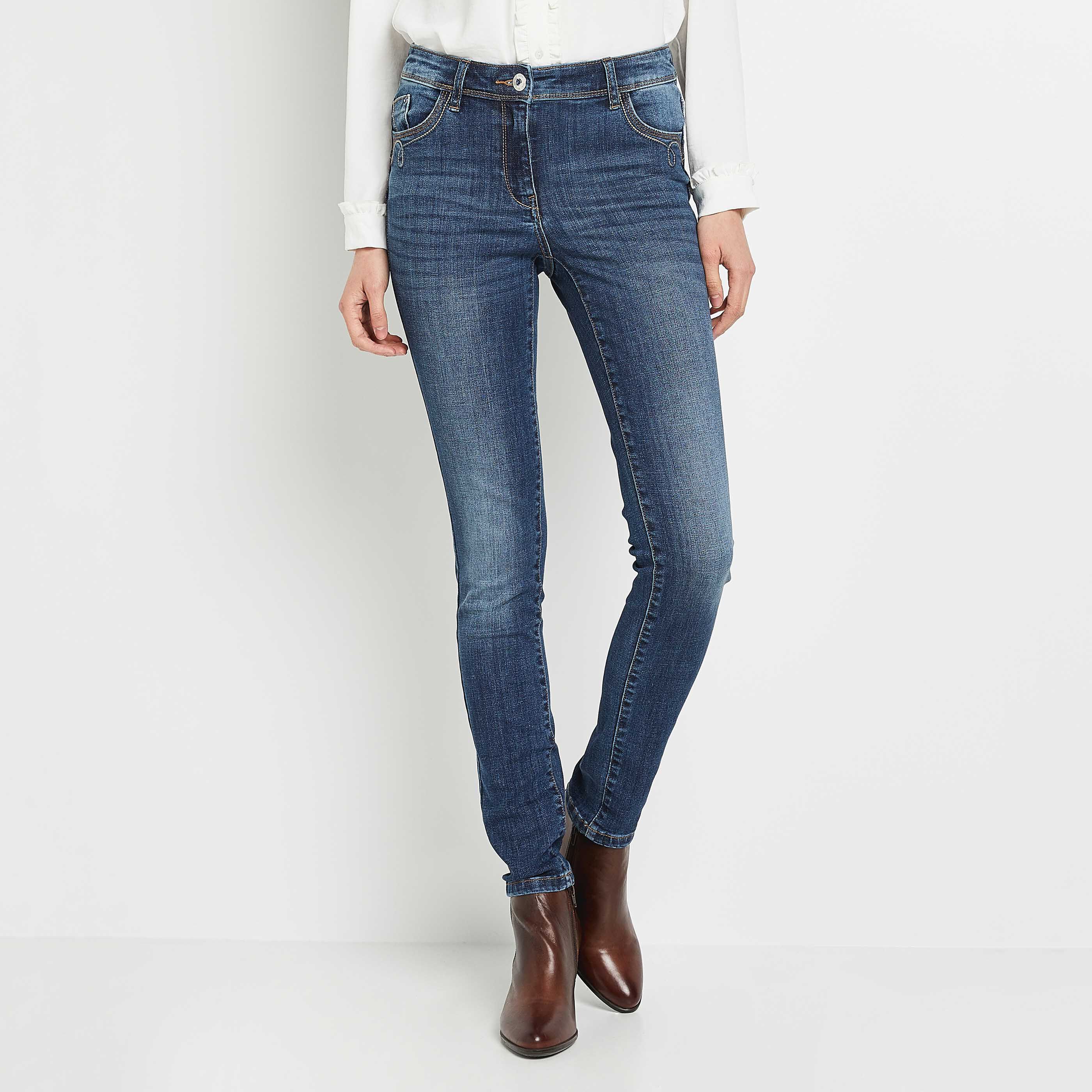 Jean slim push up RIO femme - DARK STONE