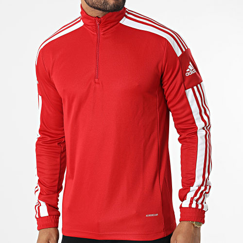 Sweat Col Zippé A Bandes Squad 21 GP6472 Rouge