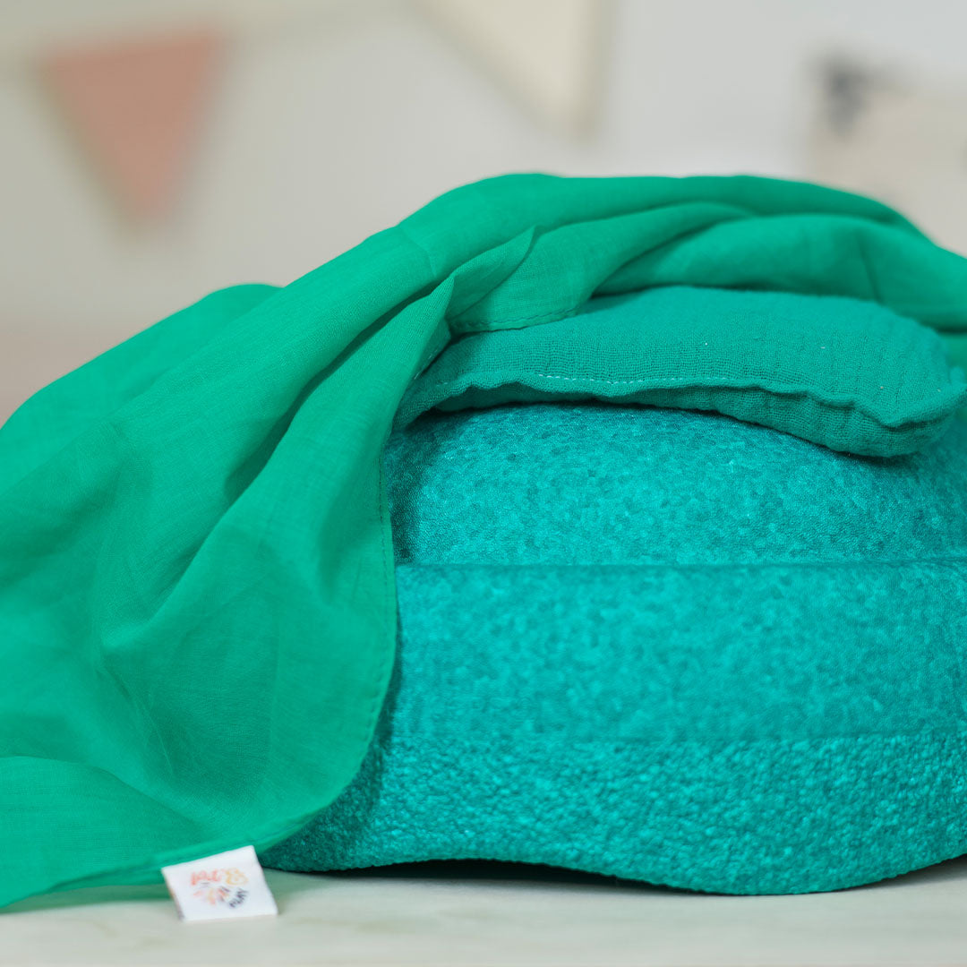 pit and play speeldoek regenboog - groen - 75x75 cm