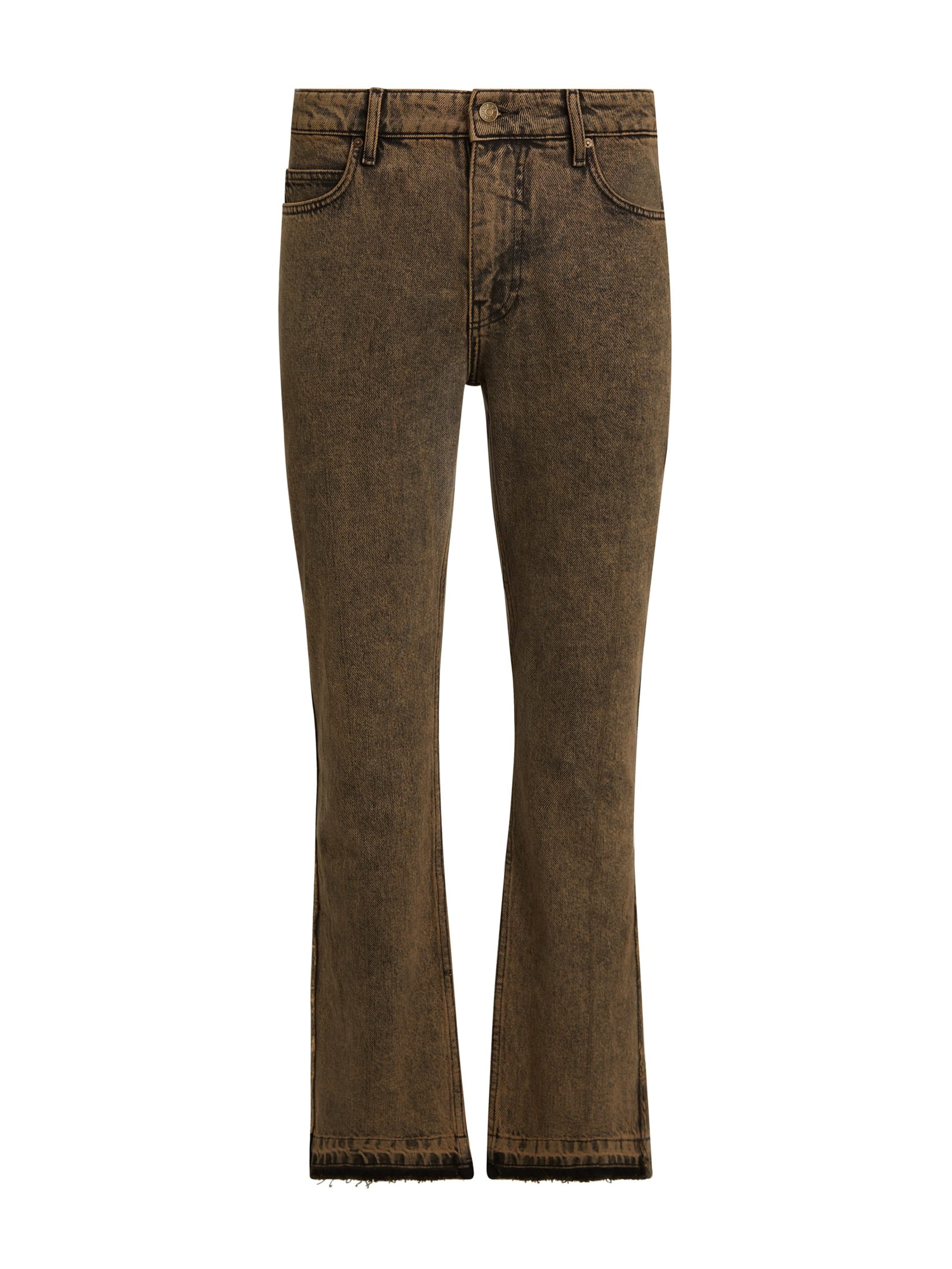 calça flare jeans tingida