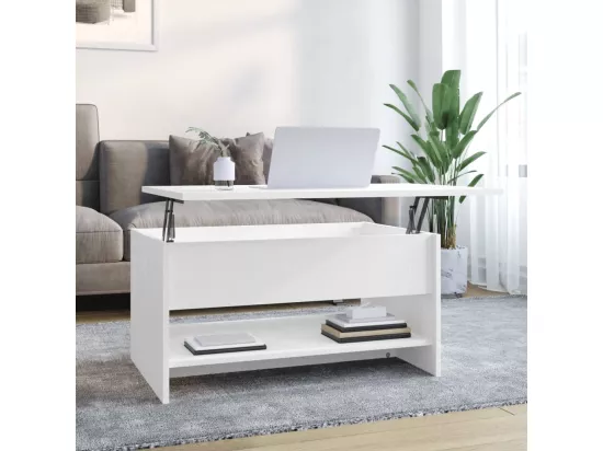 Table basse Blanc 80x50x40 cm Bois d'ingénierie