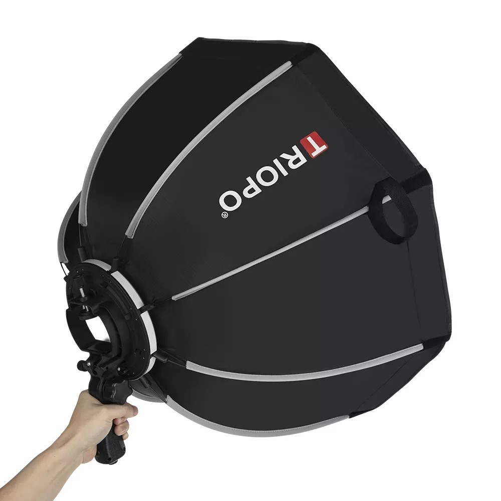 (55cm) Professioneller Kamera Licht Diffusor Parabol Softbox Studio Ausrüstung für Porträts   Blitzschuh Systemblitz Anschluss und Tasche - Schwarz