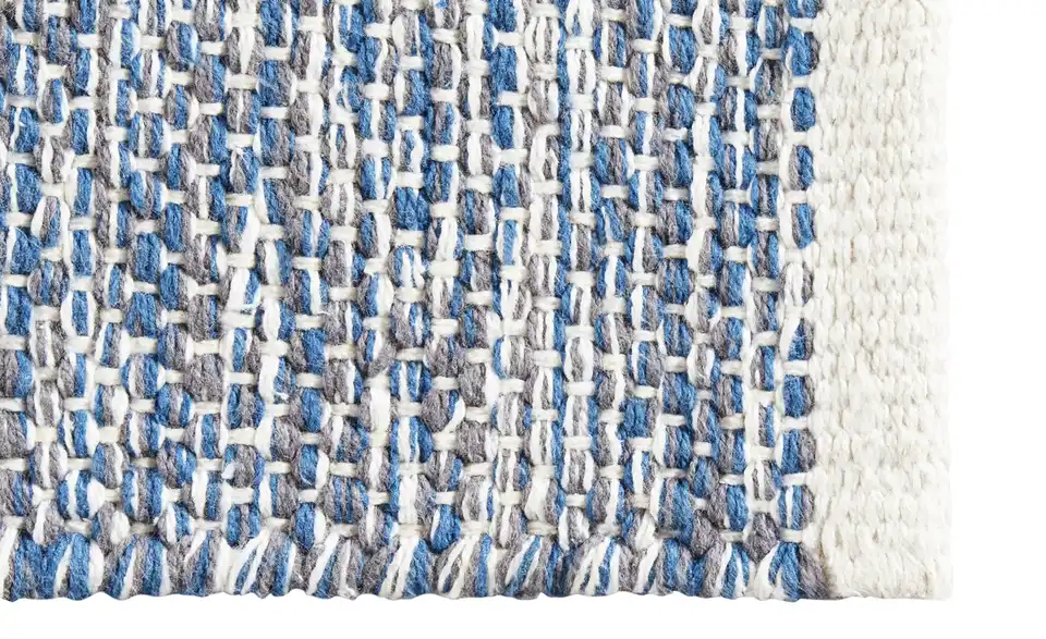 Naturteppich handgewebt Blau 70x140 cm