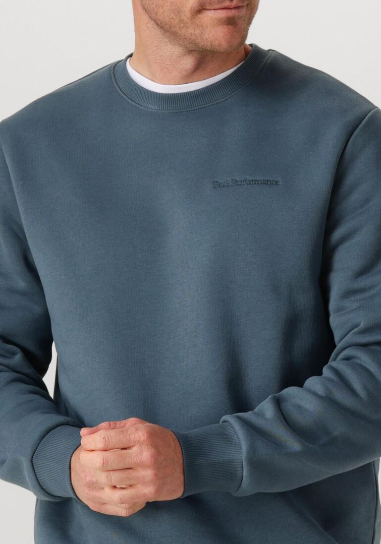 blauwe peak performance sweater original small logo crew men