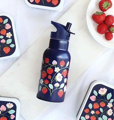 A Little Lovely Company Stainless steel Vannflaske, Strawberries