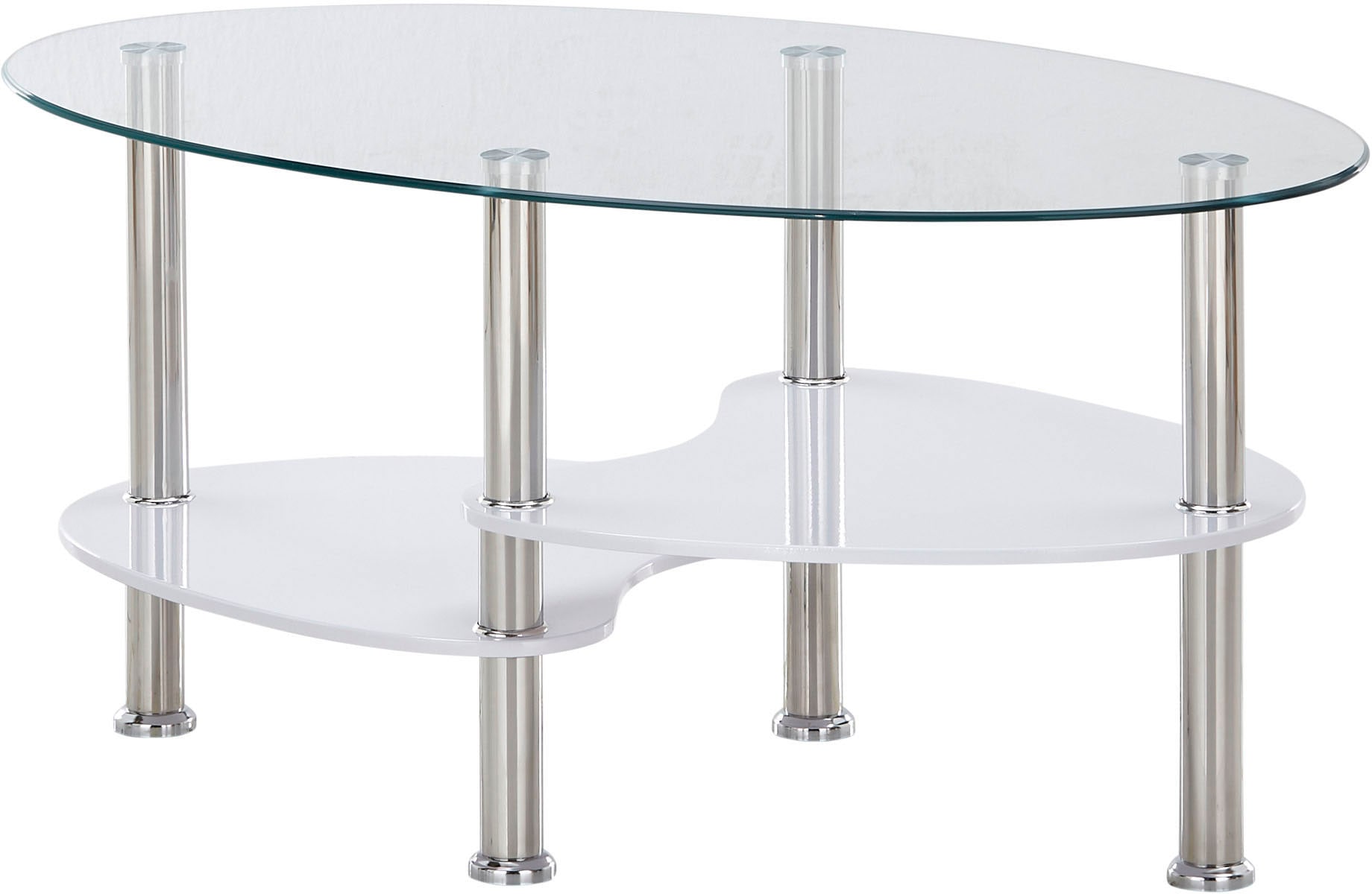 Stolkom Couchtisch »Panty Glastisch, Wohnzimmertisch, Beistelltisch Glas BxHxT 90x42x55 cm« Couchtisch, OTTOs Choice,  Sicherheitsglas 8mm, Ablage in MDF Eiche Artisan und Eiche Sonoma