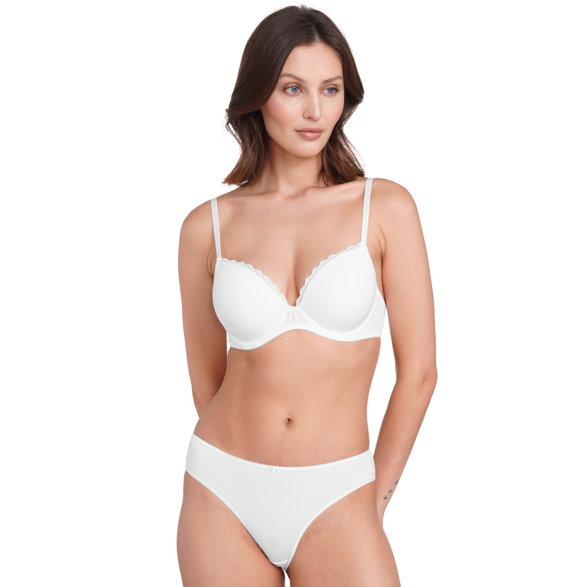 Gina Benotti Damen Push-Up-BH mit Spitze weiss