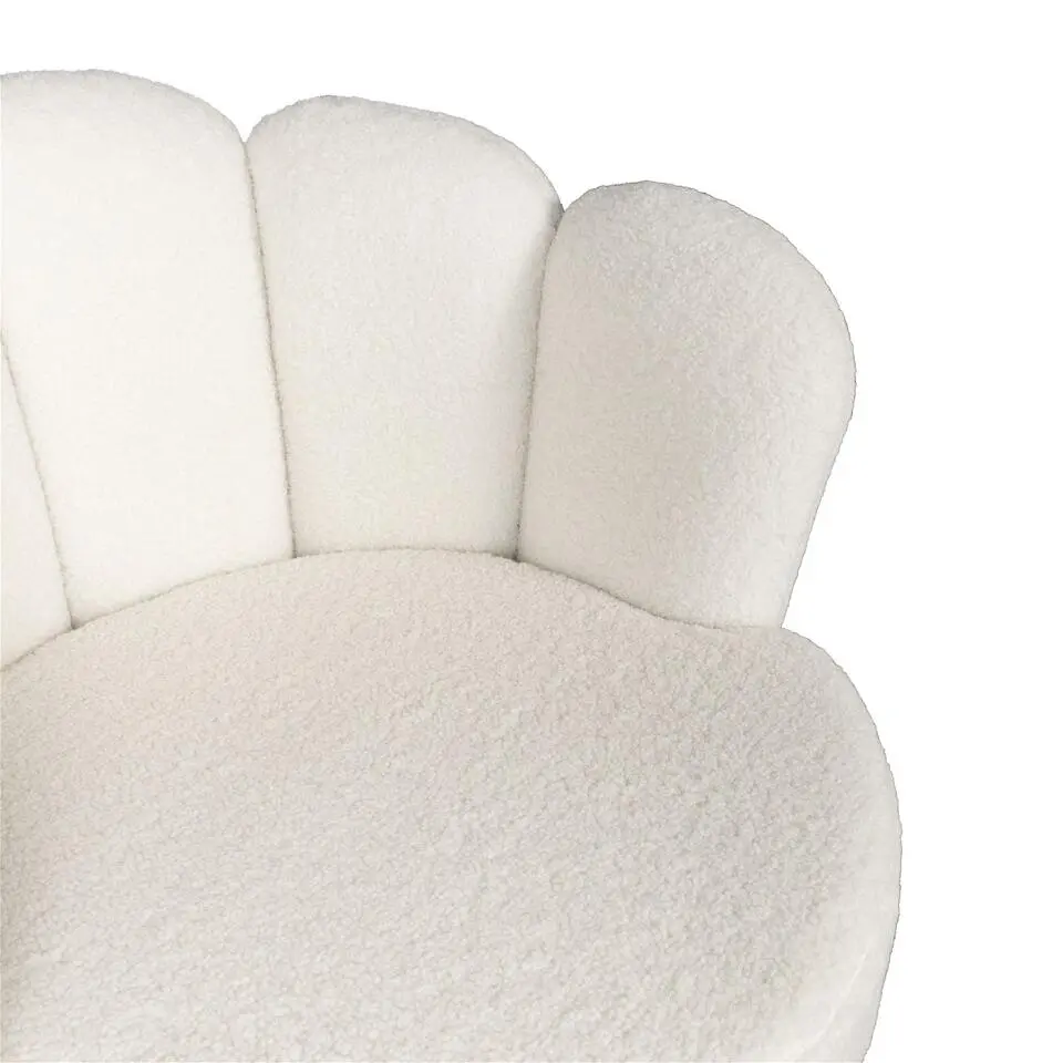 Teddy Fauteuil Wit - Met Gouden Onderstel - Fauteuil Quinty