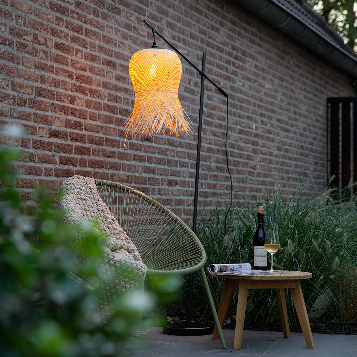 Oosterse buiten vloerlamp bamboe IP44 - Carlos