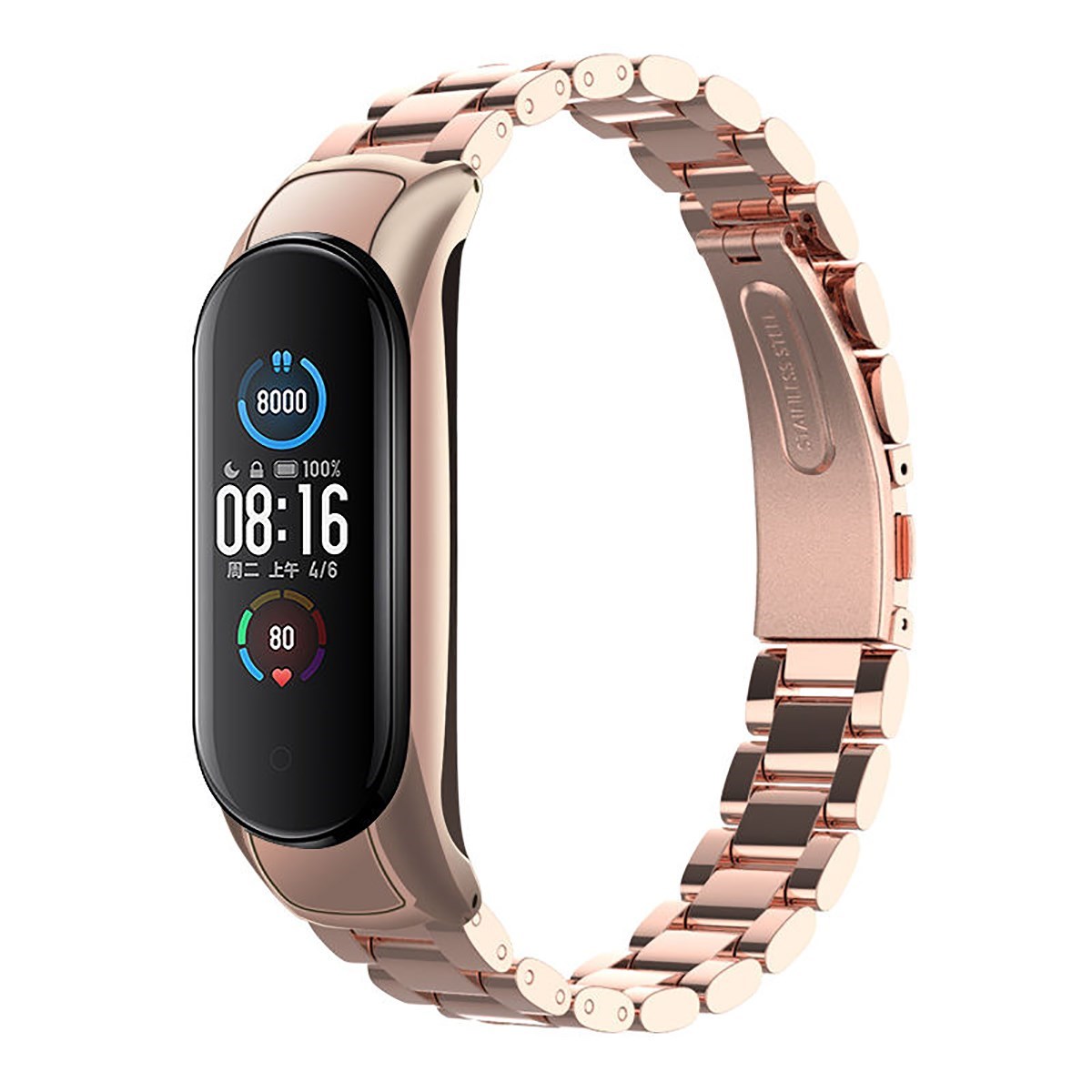 Montre connectée avec bracelet interchangeable silicone SMARTY FIT LUX STEEL