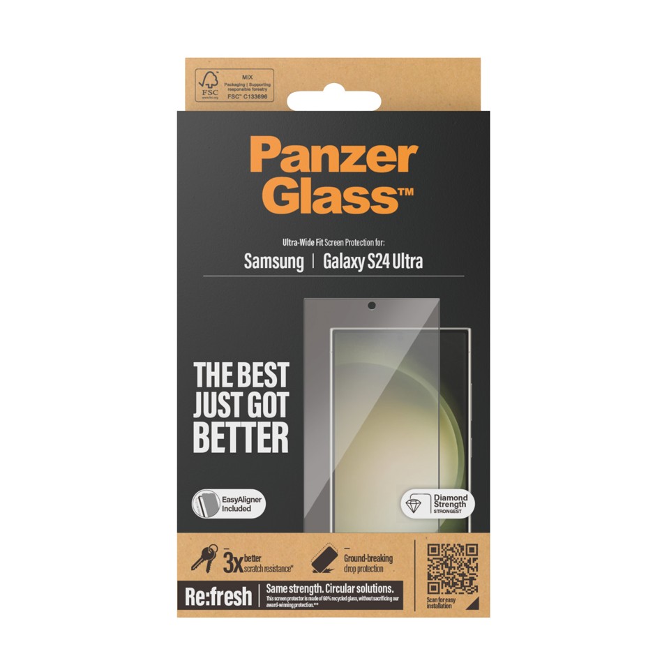 PanzerGlass - Skærmbeskytter Galaxy S24 Ultra Ultra-Wide Fit wA