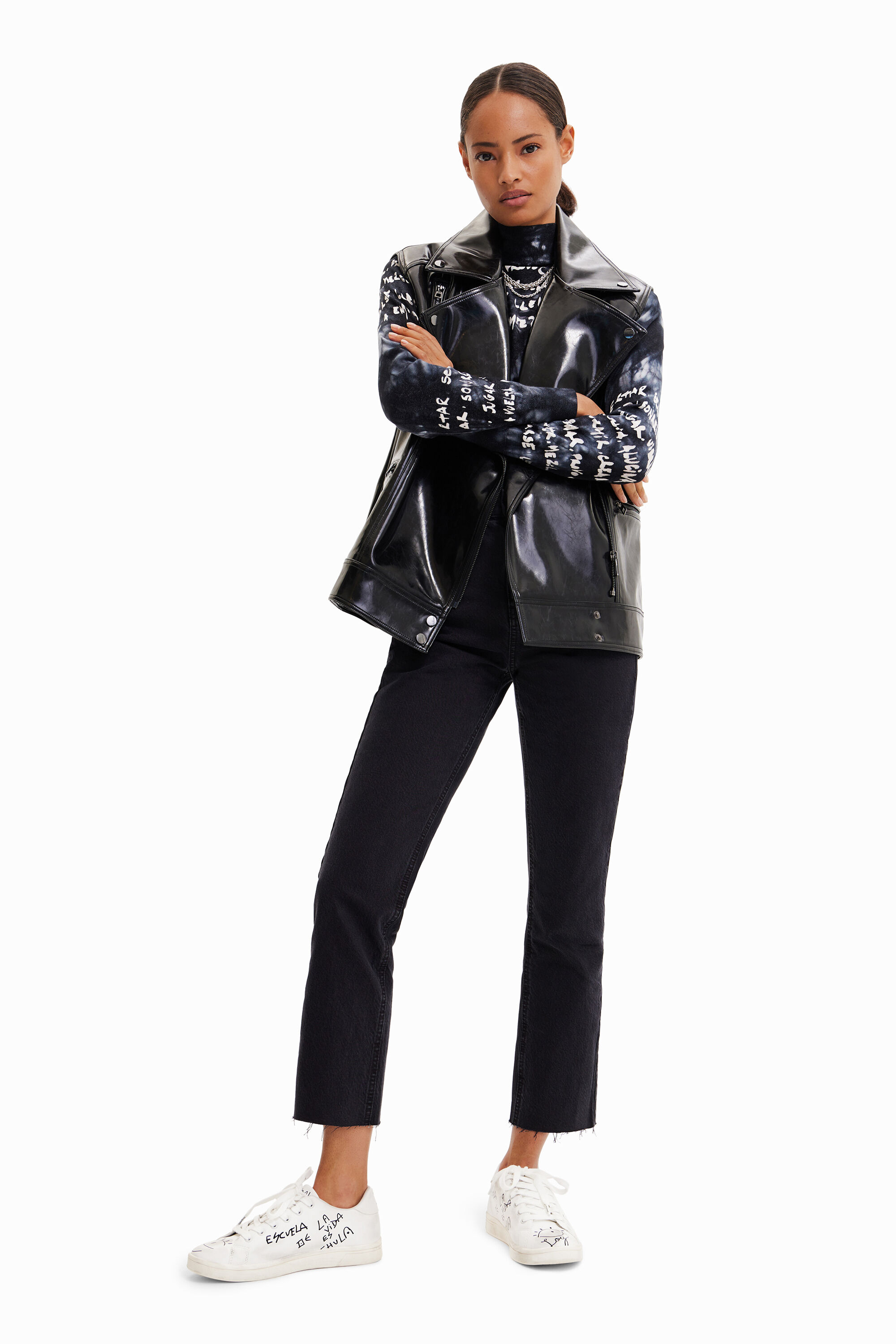 Jaqueta de motociclista oversized