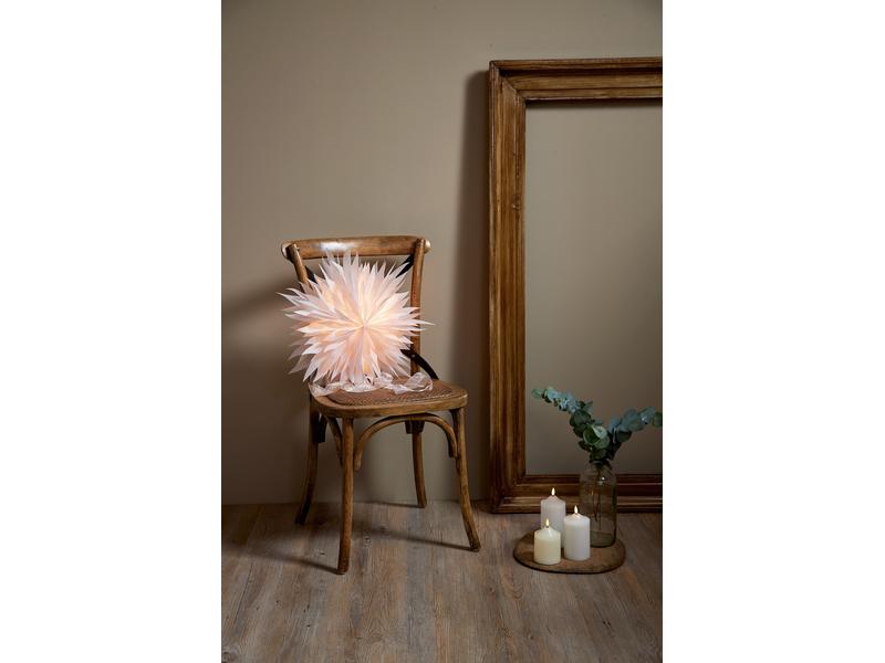 Star Trading Papierstern Dis, Weiss, Ø 45 cm LED Weihnachtsdekoration