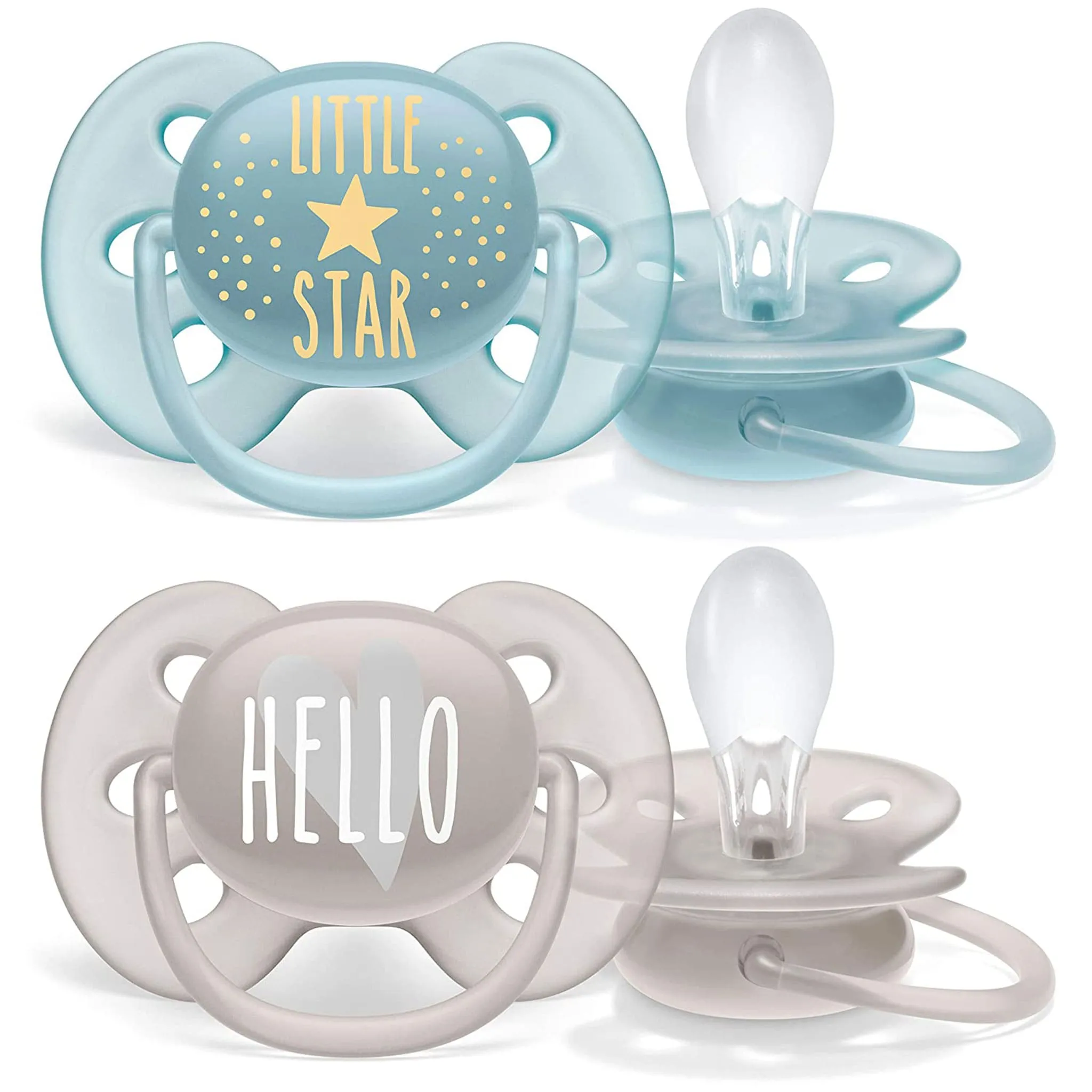Philips Avent Suce Orthodontique 6-18m Ultra Paquet de 2 - Gris