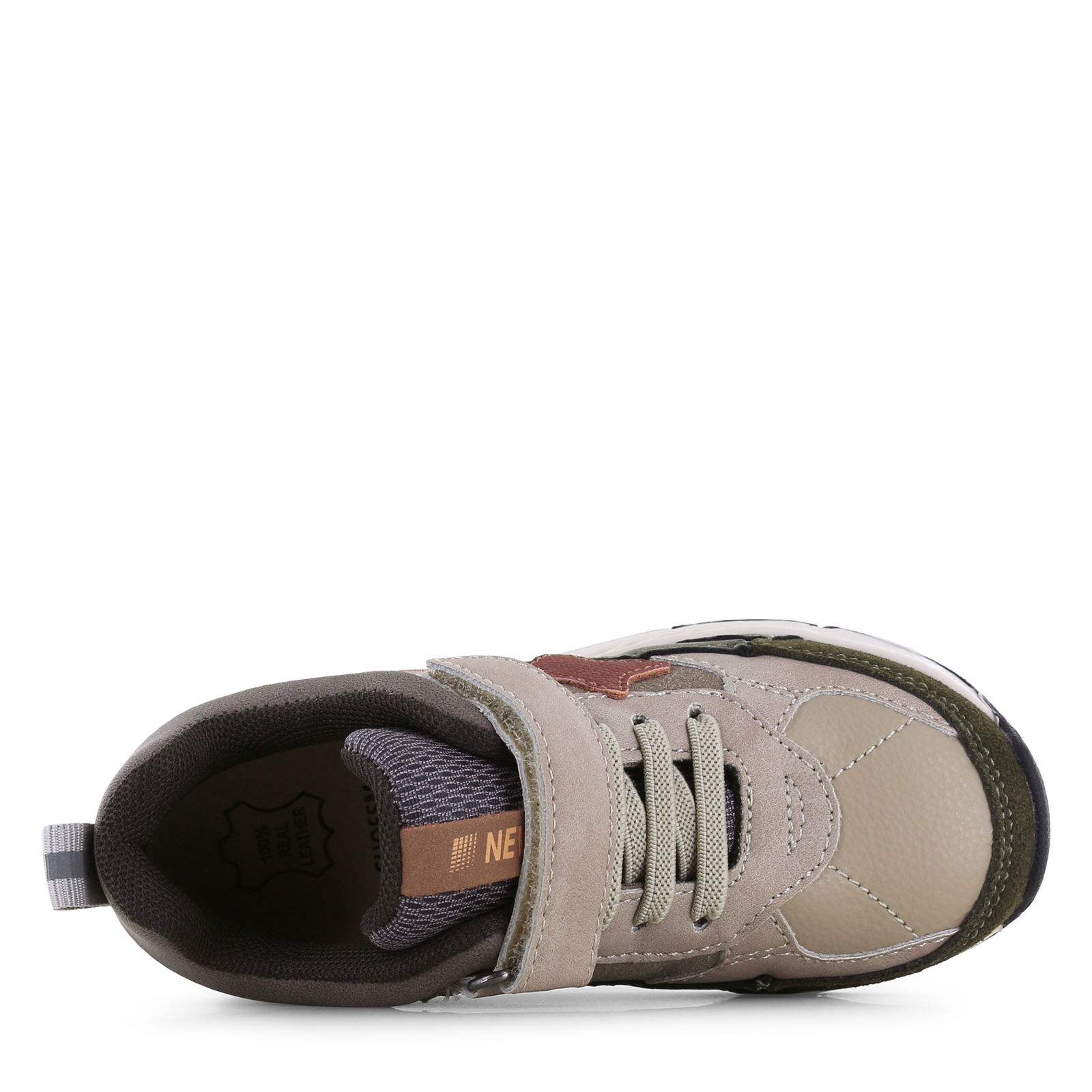 Shoesme beige met groene sneaker Microfiber nubuck, Suède | Jongens schoene