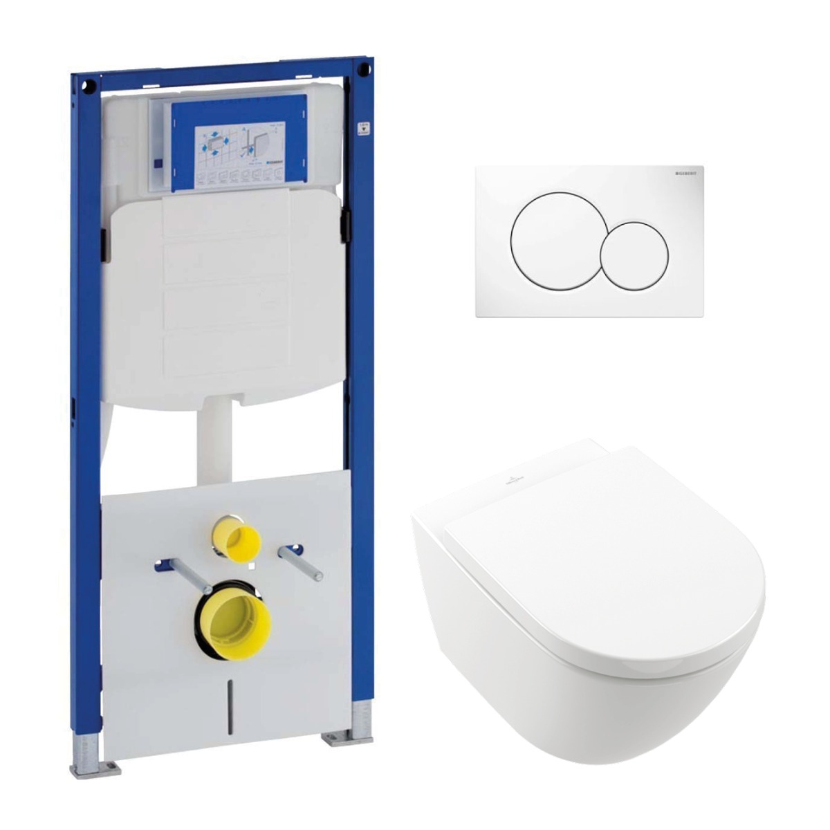 Geberit UP320 toiletset met Villeroy en Boch Subway 3.0 randloos toilet met softclose zitting wit