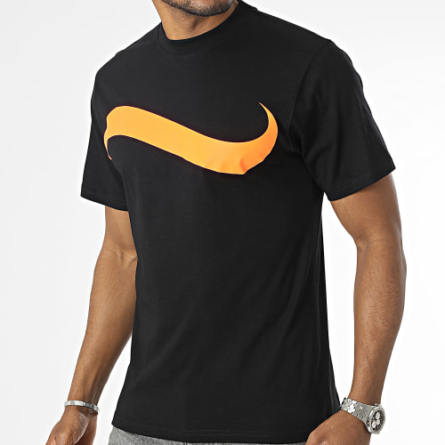 Tee Shirt Stadium Noir Orange Fluo