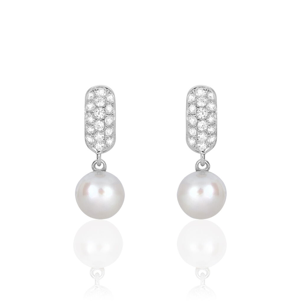 Boucles D'oreilles Pendantes Providence Argent  Perle De Culture Oxyde