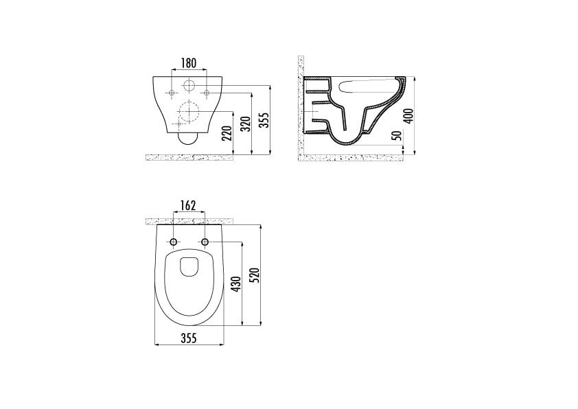 Sanigoods Serra hangtoilet met tornado flush glanzend wit