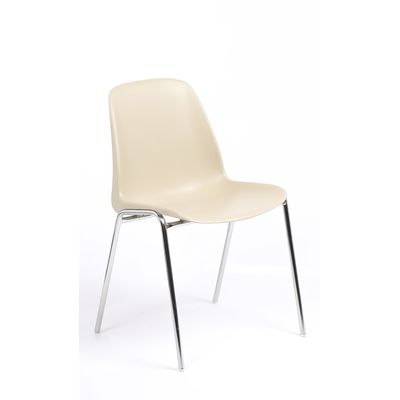 Chaise CHARLOTTE - pieds chromés sans accroche - coque M1 (non feu) - beige