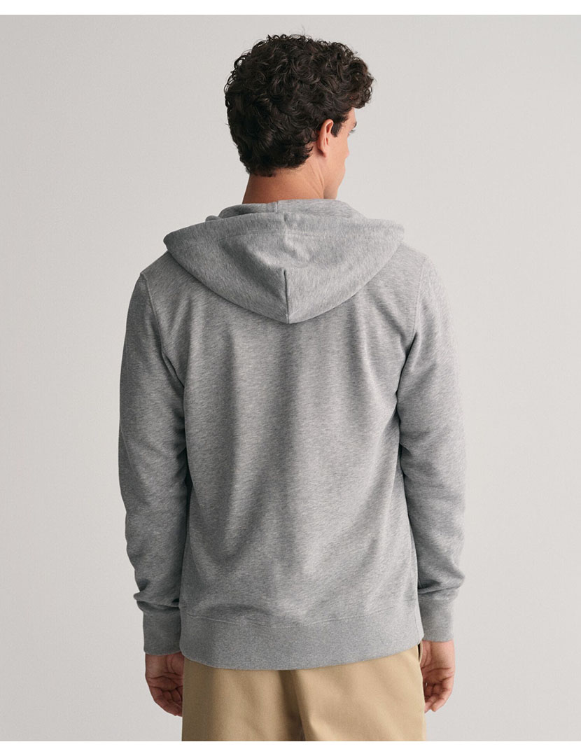 Gray Shield Logo Zip Sweatshirt