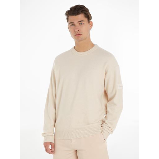 Calvin Klein Langærmet Striktrøje, Stoney Beige, M