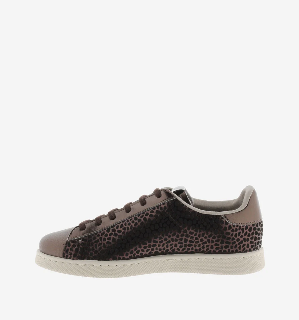 VICTORIA BASKET BASSE TENIS IMPRIMÉ ANIMAL & MÉTAL BRONCEBRONCE