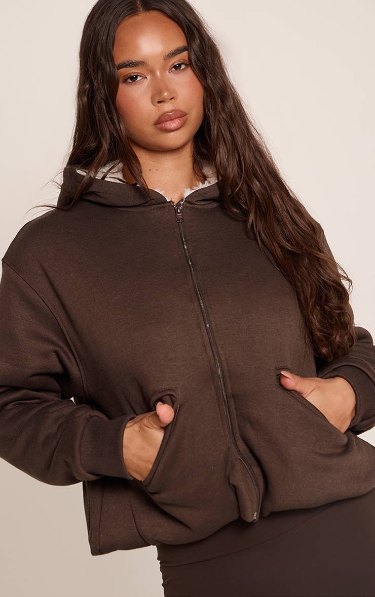 Chocolat Sweat À Casynthétiqueche Zippé Doublé Polaire