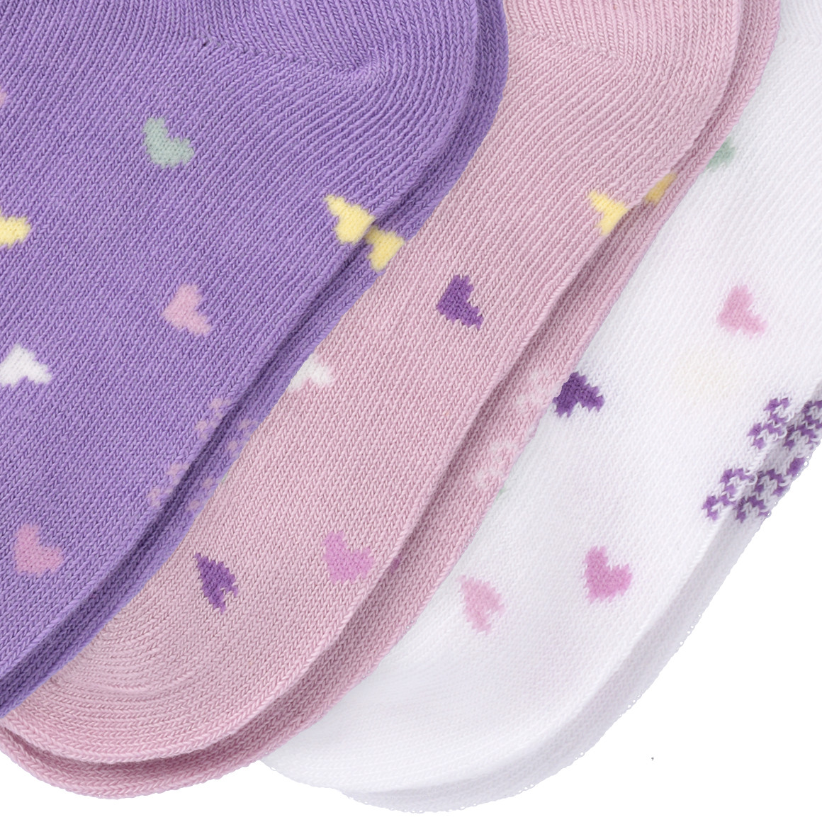 Topolino 3 Paar Mädchen Sneaker-Socken im Set lila / helllila / weiss