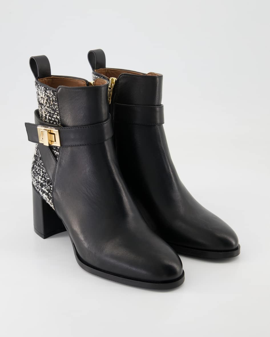 Konstantin Starke Mousse Nero / Tweed Melange Stiefeletten in Schwarz