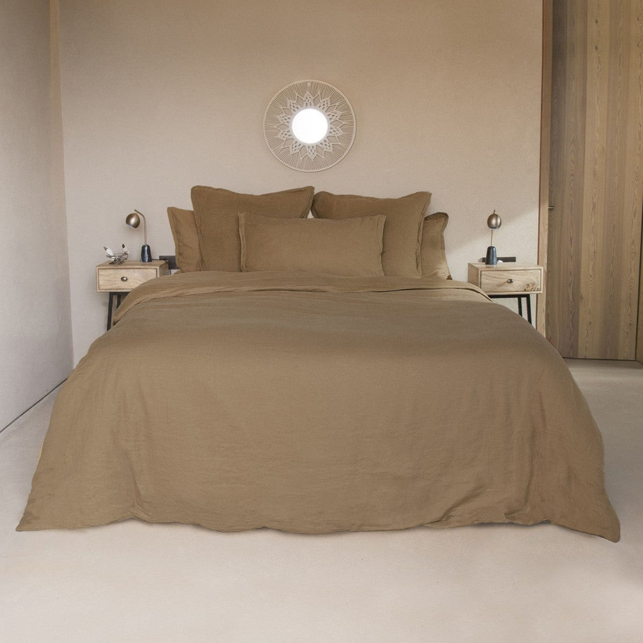 Febronie Drap housse en Lin Lavé Hortense marron