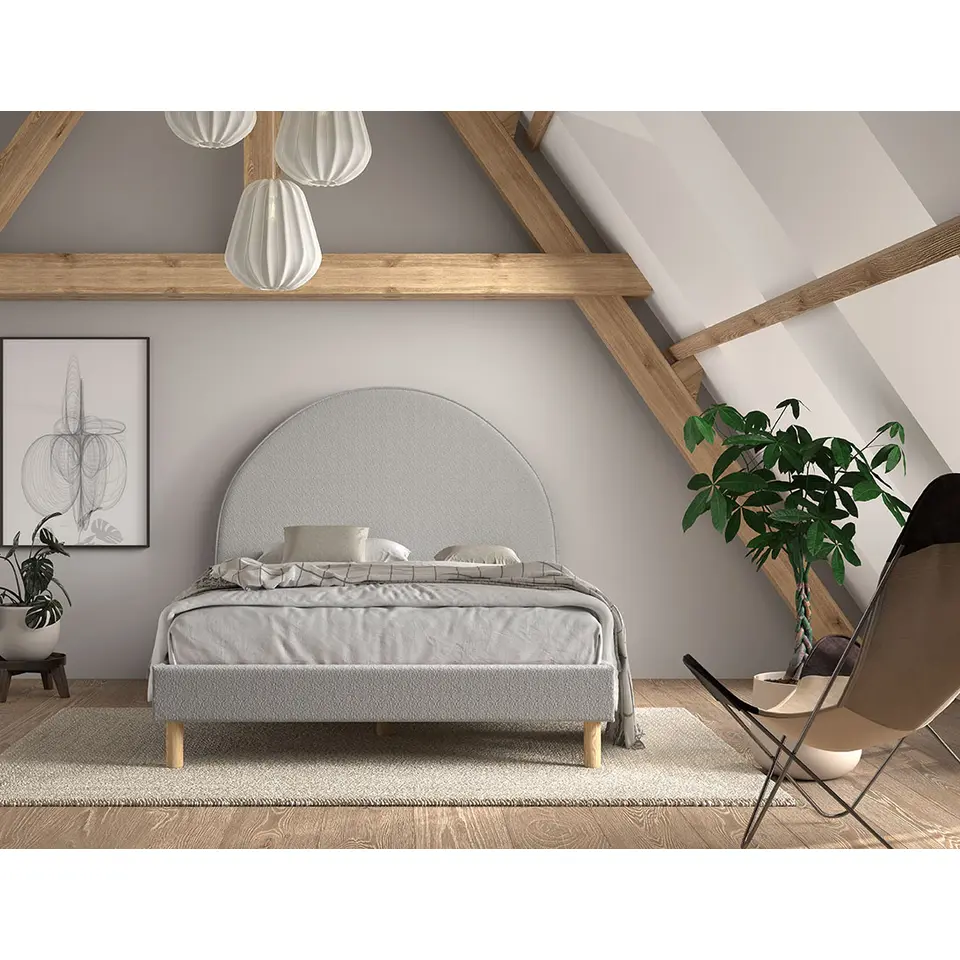 Vipack bed Moon - grijs - 140x200 cm