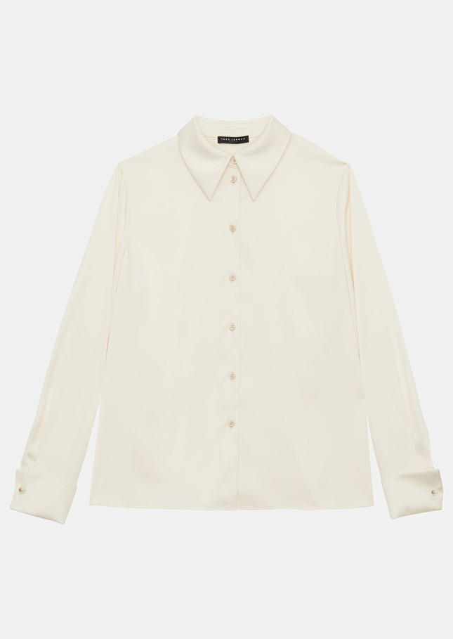 Chemise Cynthiaécrue en satin fluide
