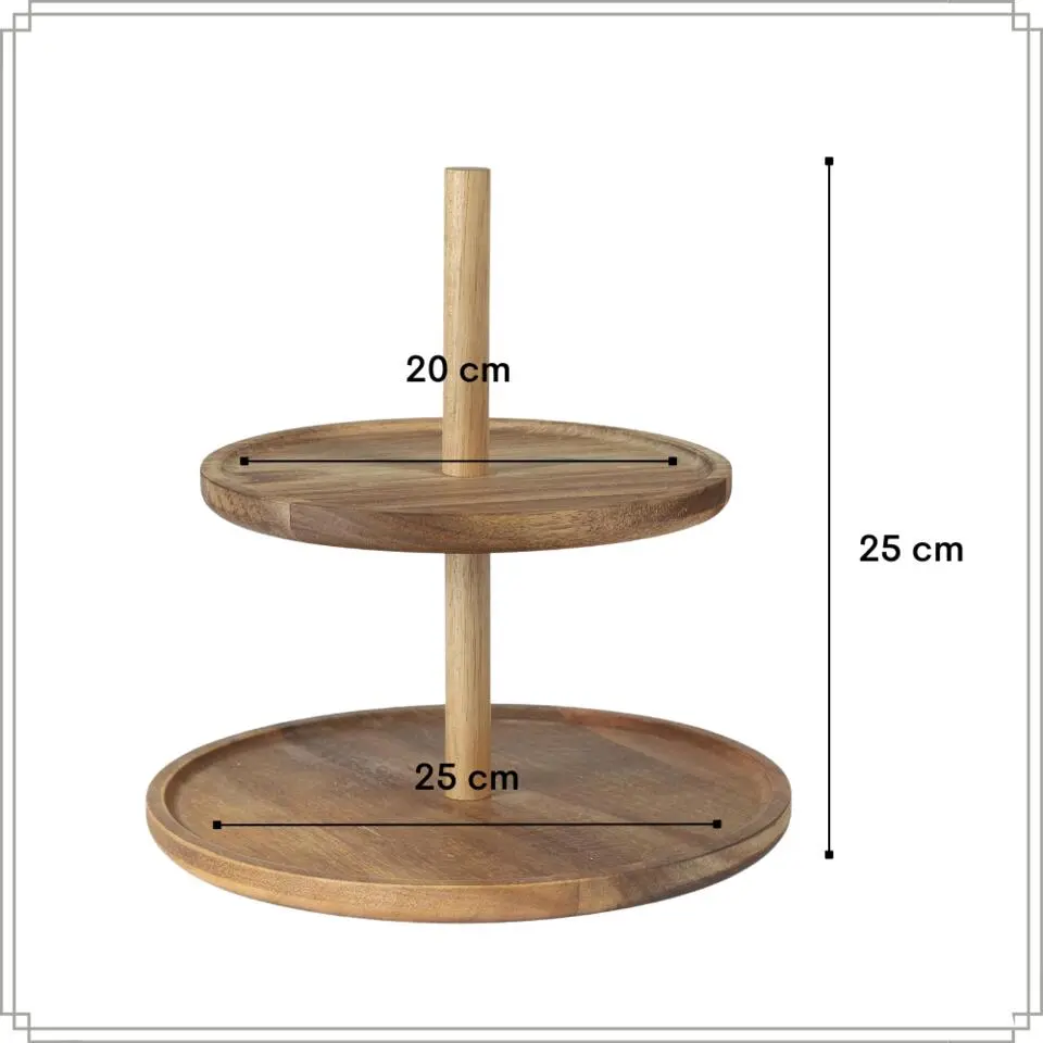 OTIX Etagere 2 Laags Serveertoren Hout
