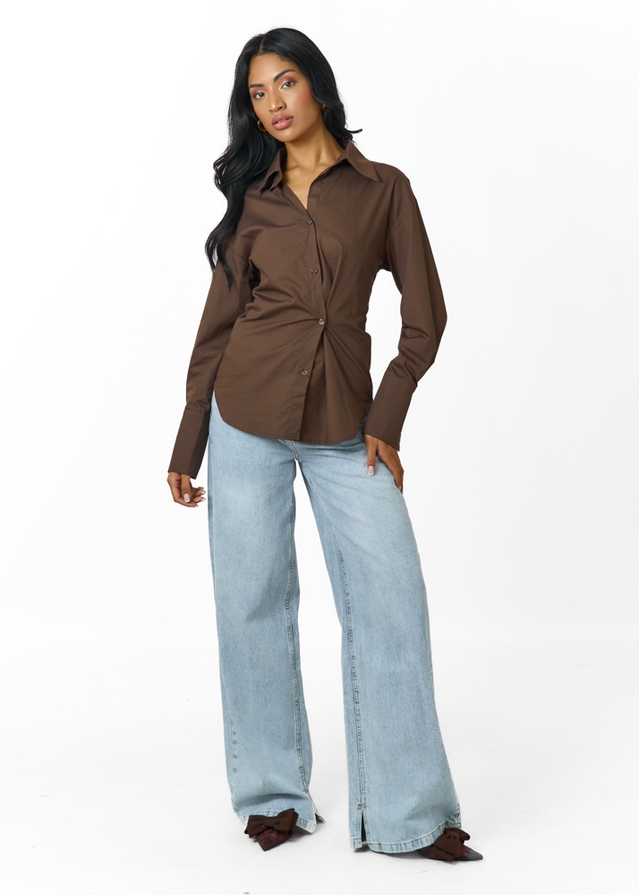 Celeste blouse choco bruin