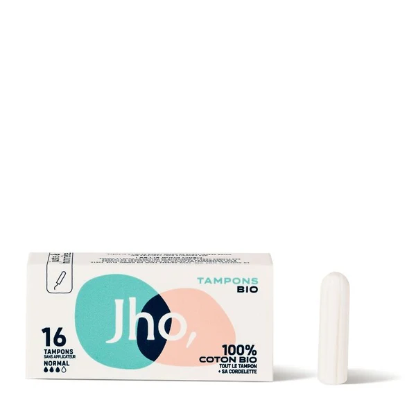 Jho Tampons normal sans applicateur Bio 16 tampons en coton bio par boîte