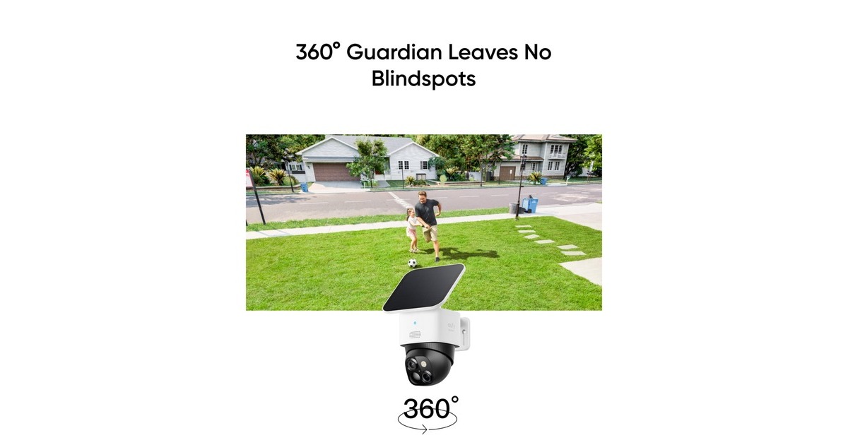 EufyS340 SoloCam beveiligingscamera  (Wit, met Dual Lens en Solar Panel)