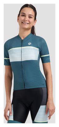 Maillot Manches Courtes Velo Rogelli Impress II Femme Bleu/Jaune